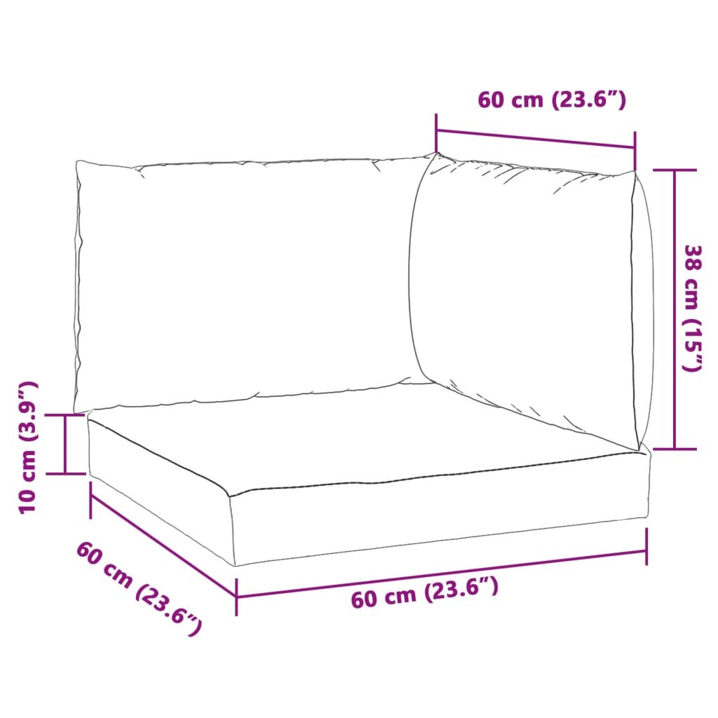 Pallet Cushions 3 pcs Melange Anthracite Fabric