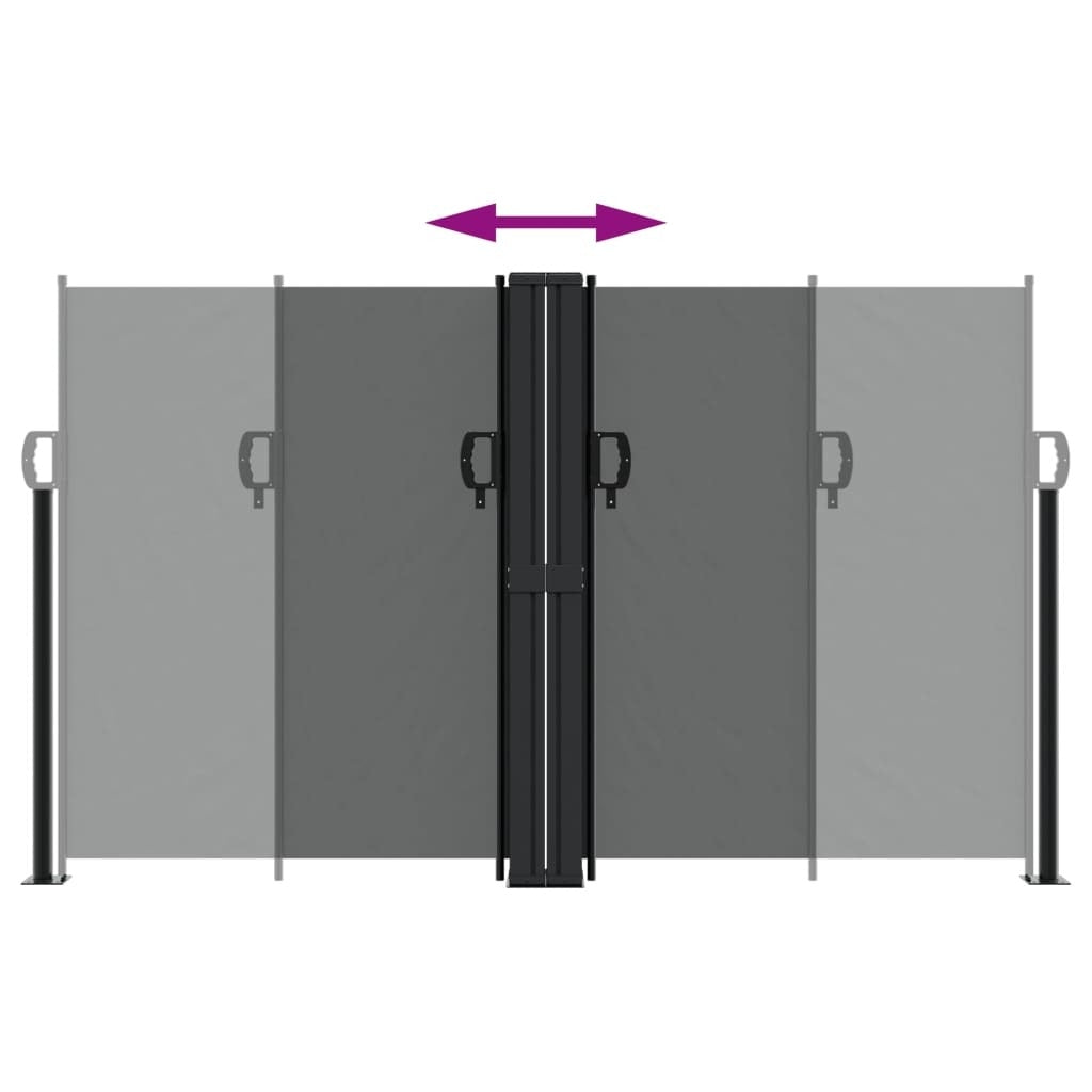 Retractable Side Awning Anthracite 55.1"x236.2