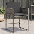 Patio Chairs with Cushions 4 pcs Gray Poly Rattan