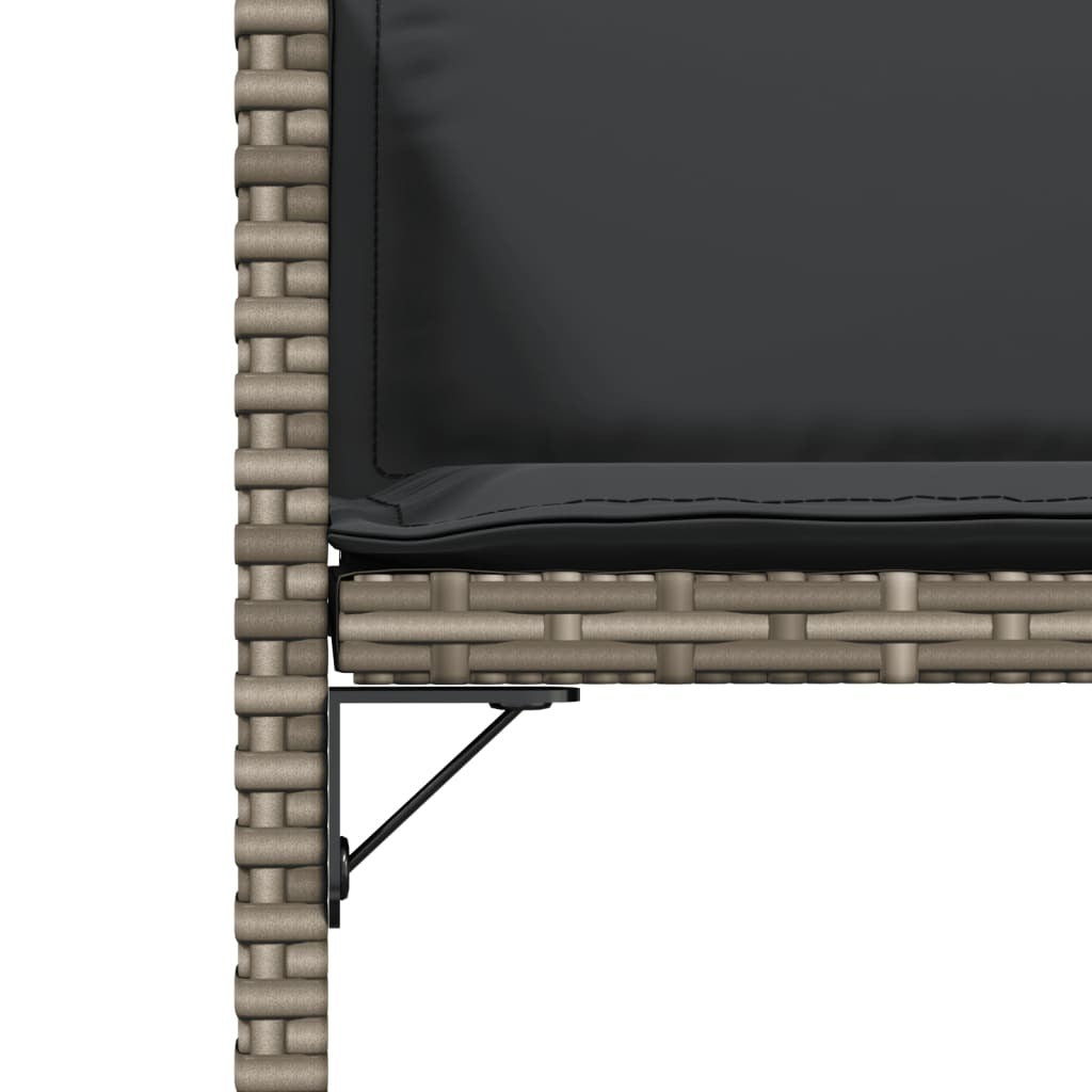 Patio Chairs with Cushions 4 pcs Gray Poly Rattan
