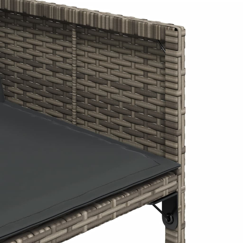 Patio Chairs with Cushions 4 pcs Gray Poly Rattan