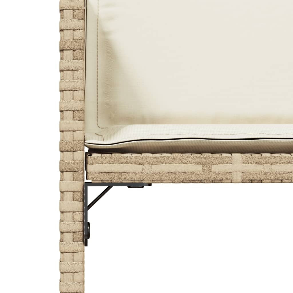 Patio Chairs with Cushions 4 pcs Beige Poly Rattan