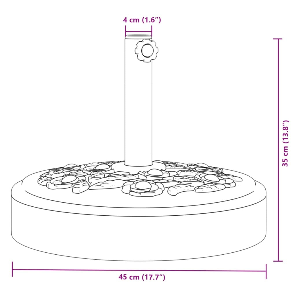 Parasol Base for 1.5"/1.9" Poles 55.1 lb Round