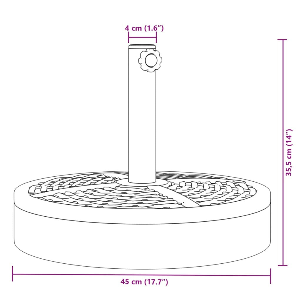 Parasol Base for 1.5"/1.9" Poles 55.1 lb Round
