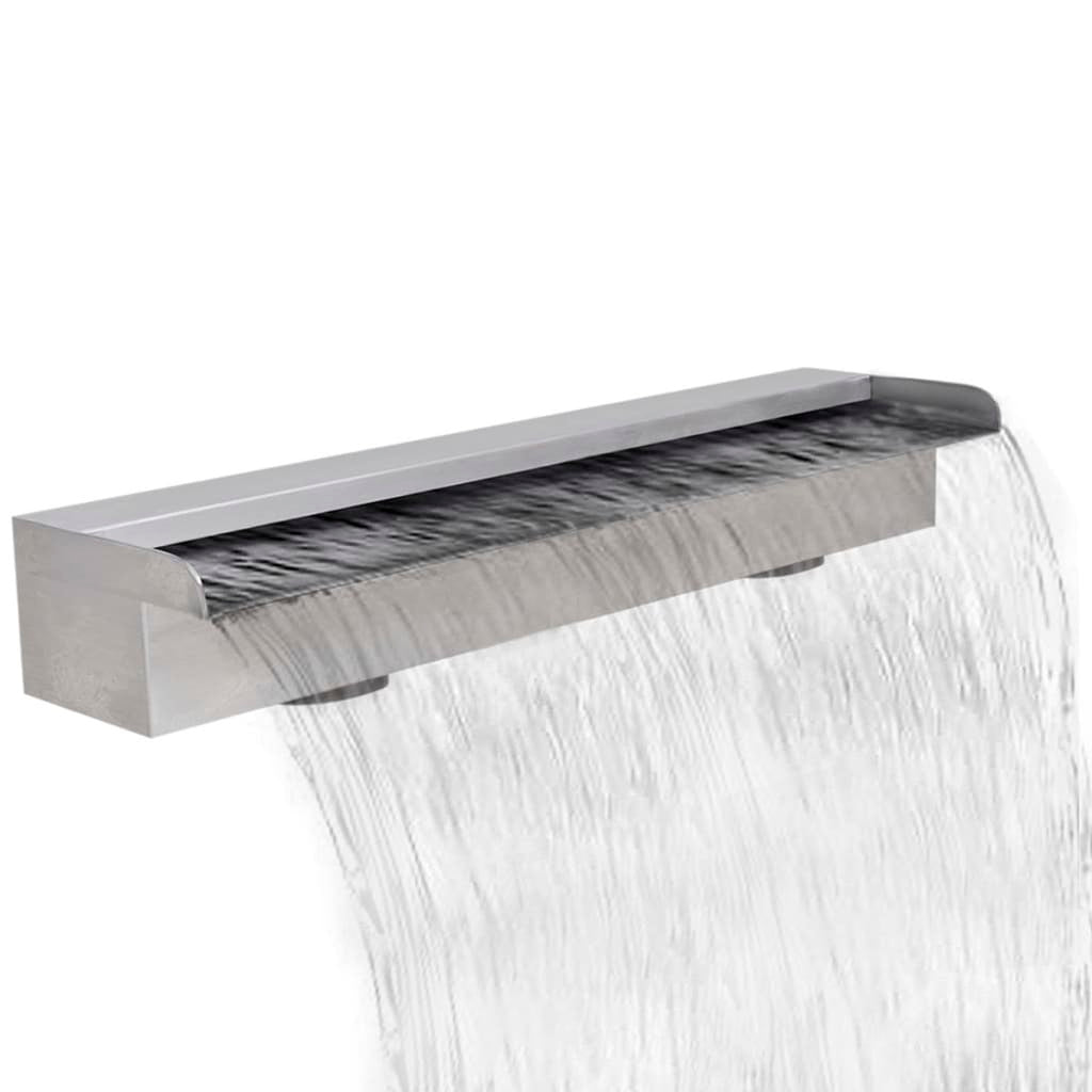 Rectangular Waterfall Pool Fountain Stainless Steel 23.6