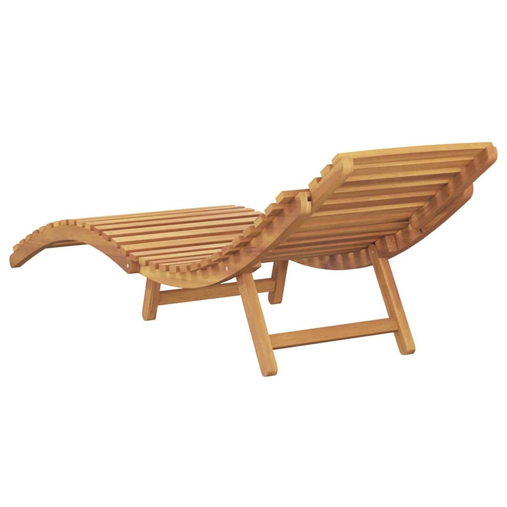 Sun Lounger Solid Teak Wood Brown