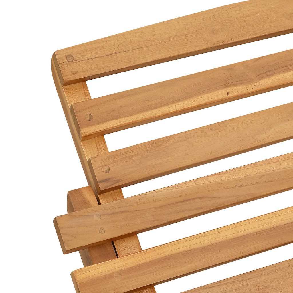 Sun Lounger Solid Teak Wood Brown