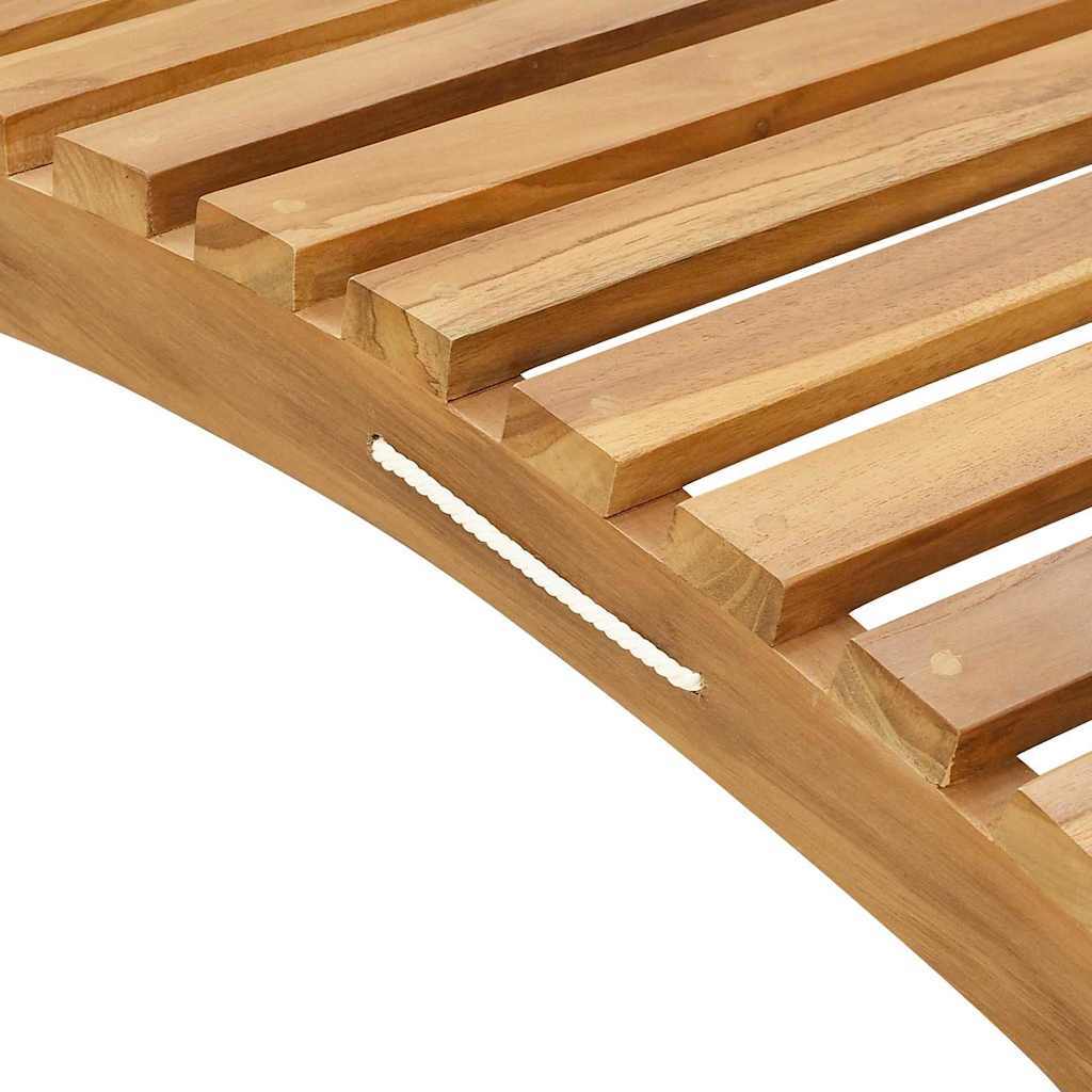 Sun Lounger Solid Teak Wood Brown