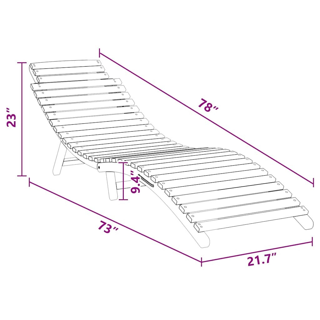 Sun Lounger Solid Teak Wood Brown