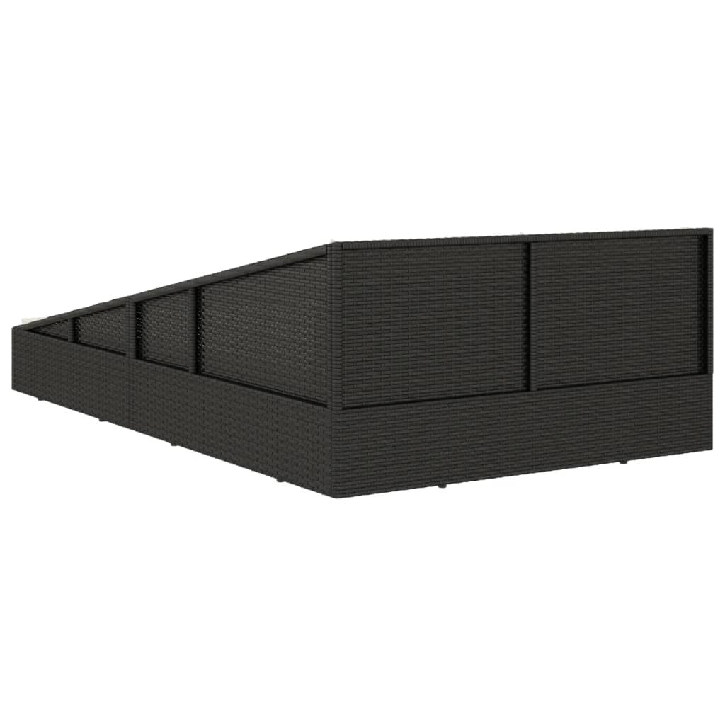 Garden Bed Black 43.3"x78.7" Poly Rattan