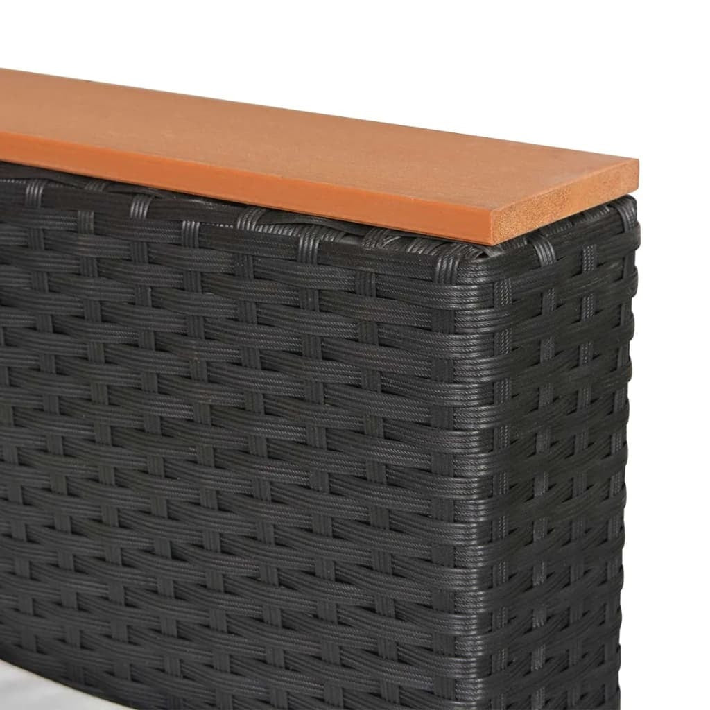 5 Piece Patio Lounge Set with Cushions Poly Rattan Black