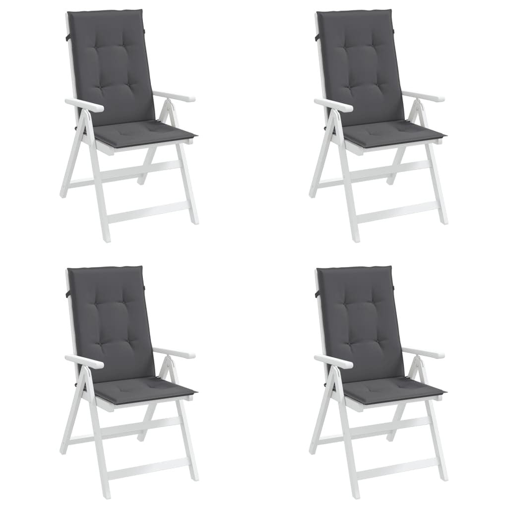 Garden Highback Chair Cushions 4 pcs Anthracite 47.2"x19.7"x1.2" Fabric