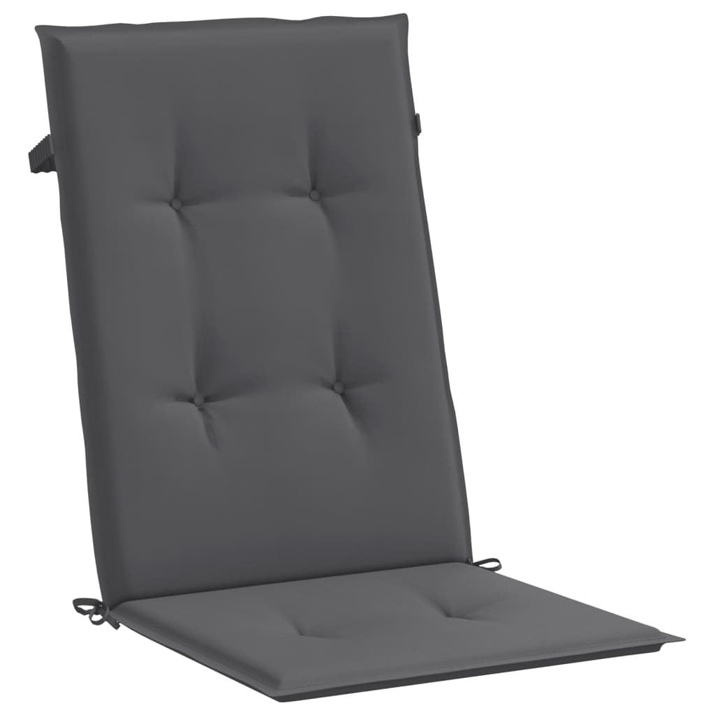 Garden Highback Chair Cushions 4 pcs Anthracite 47.2"x19.7"x1.2" Fabric