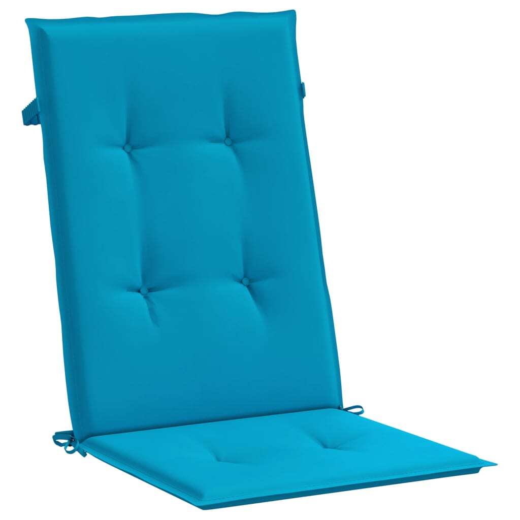 Garden Highback Chair Cushions 4 pcs Blue 47.2"x19.7"x1.2" Fabric