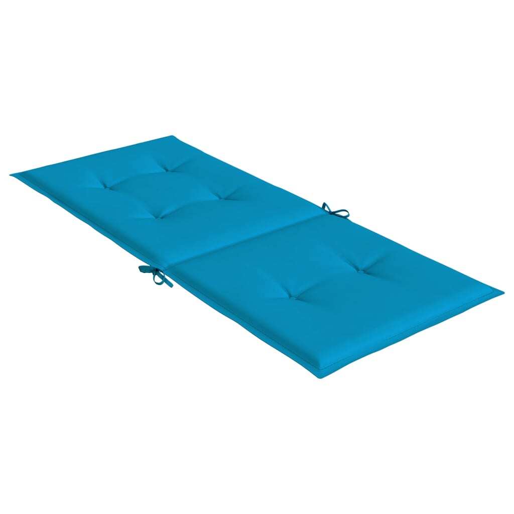 Garden Highback Chair Cushions 4 pcs Blue 47.2"x19.7"x1.2" Fabric