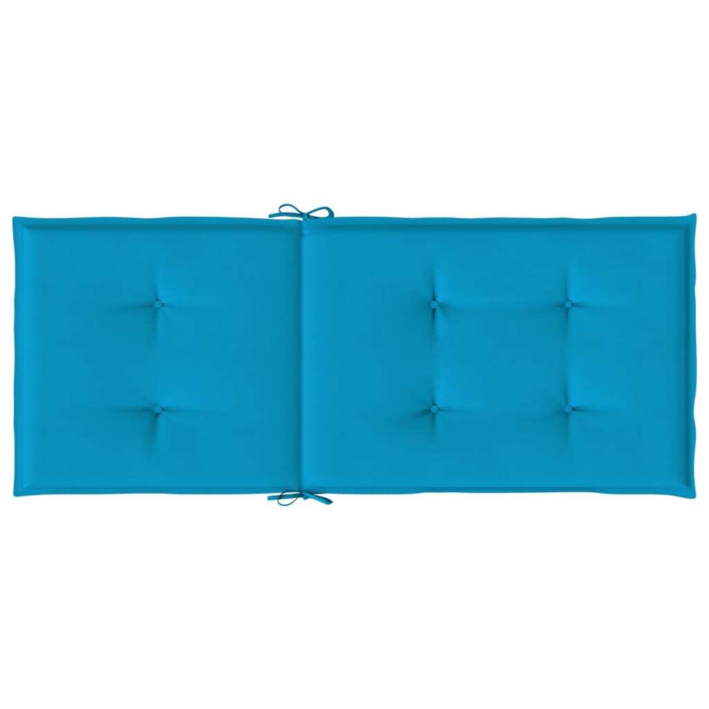 Garden Highback Chair Cushions 4 pcs Blue 47.2"x19.7"x1.2" Fabric