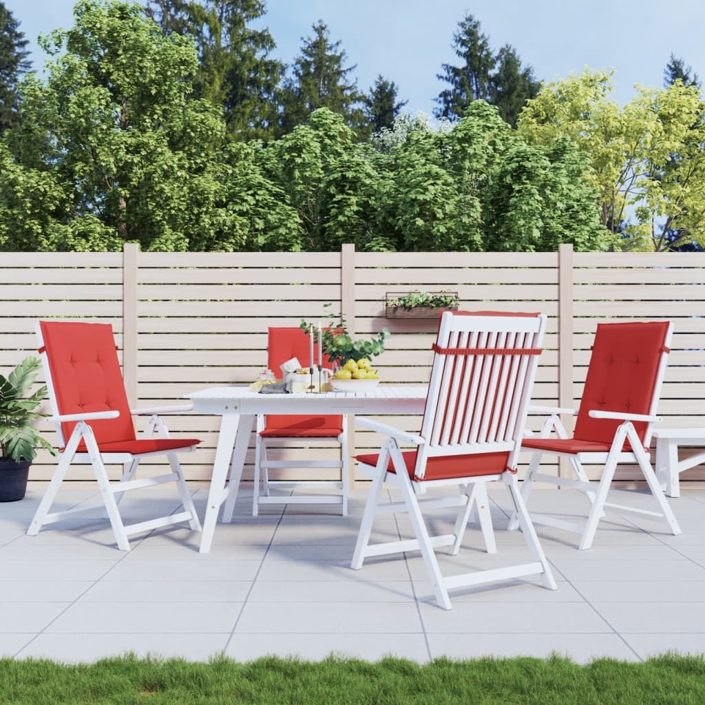 Garden Highback Chair Cushions 4 pcs Red 47.2"x19.7"x1.2" Fabric