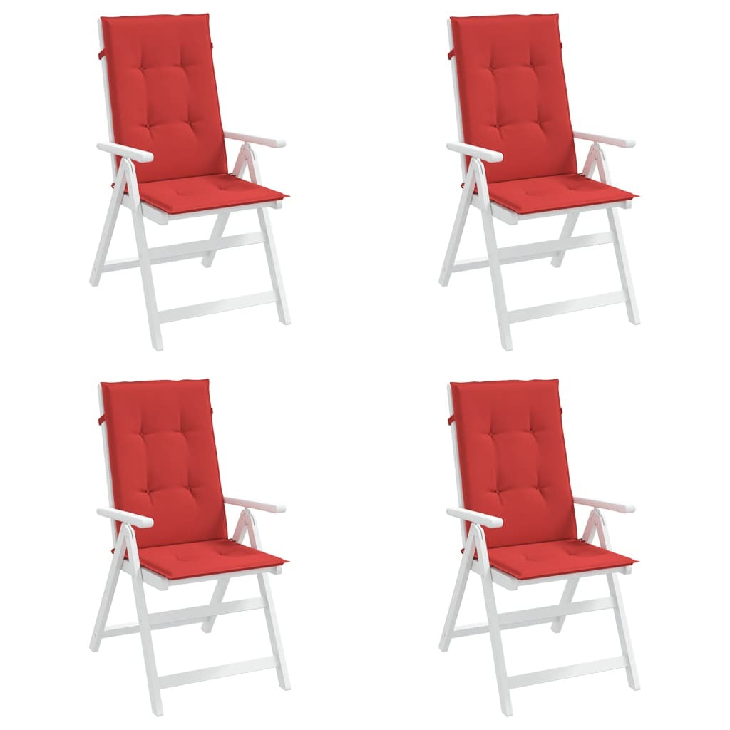 Garden Highback Chair Cushions 4 pcs Red 47.2"x19.7"x1.2" Fabric