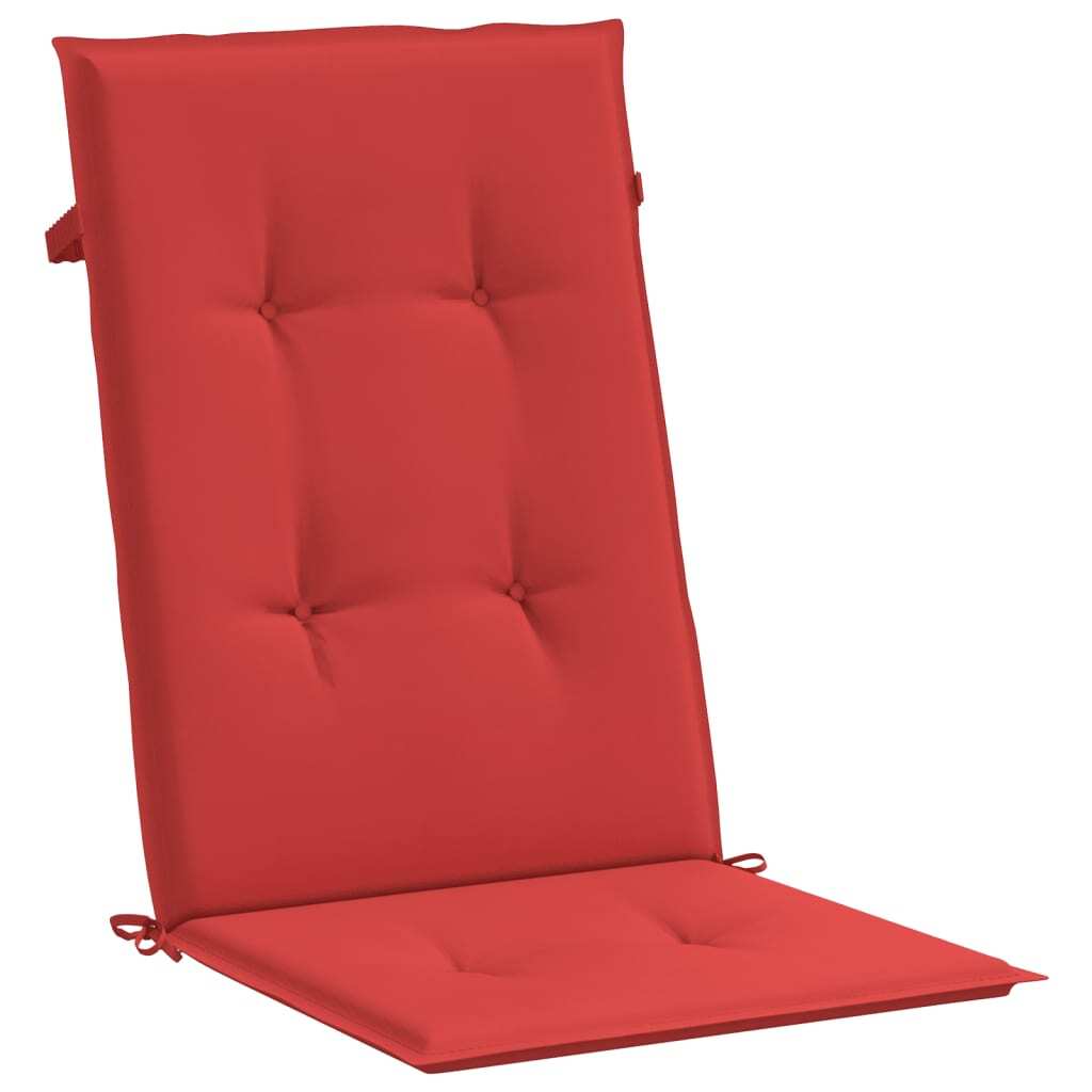 Garden Highback Chair Cushions 4 pcs Red 47.2"x19.7"x1.2" Fabric