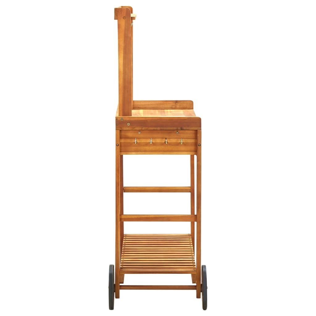 Garden Kitchen Trolley Solid Acacia Wood 36.2"x17.1"x55.7