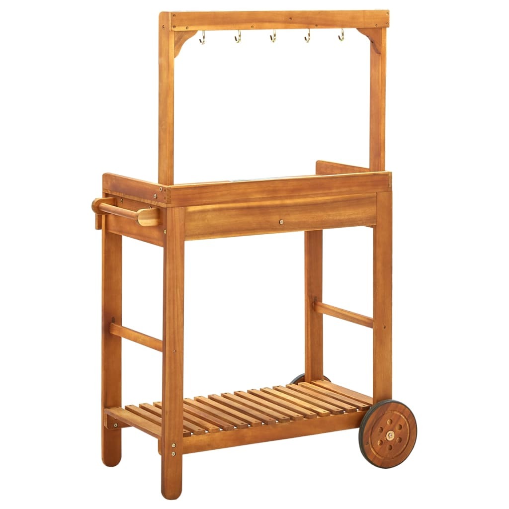 Garden Kitchen Trolley Solid Acacia Wood 36.2"x17.1"x55.7