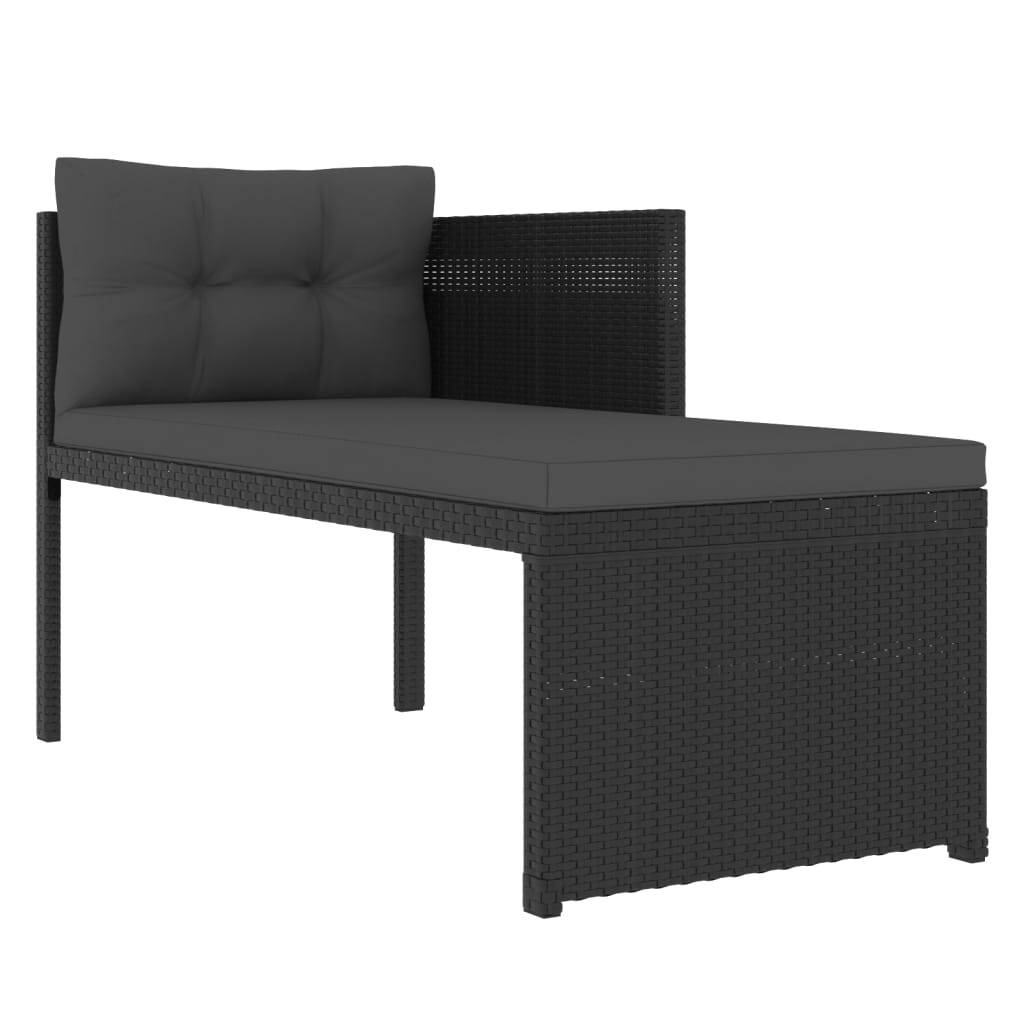 4 Piece Patio Lounge Set Poly Rattan Black