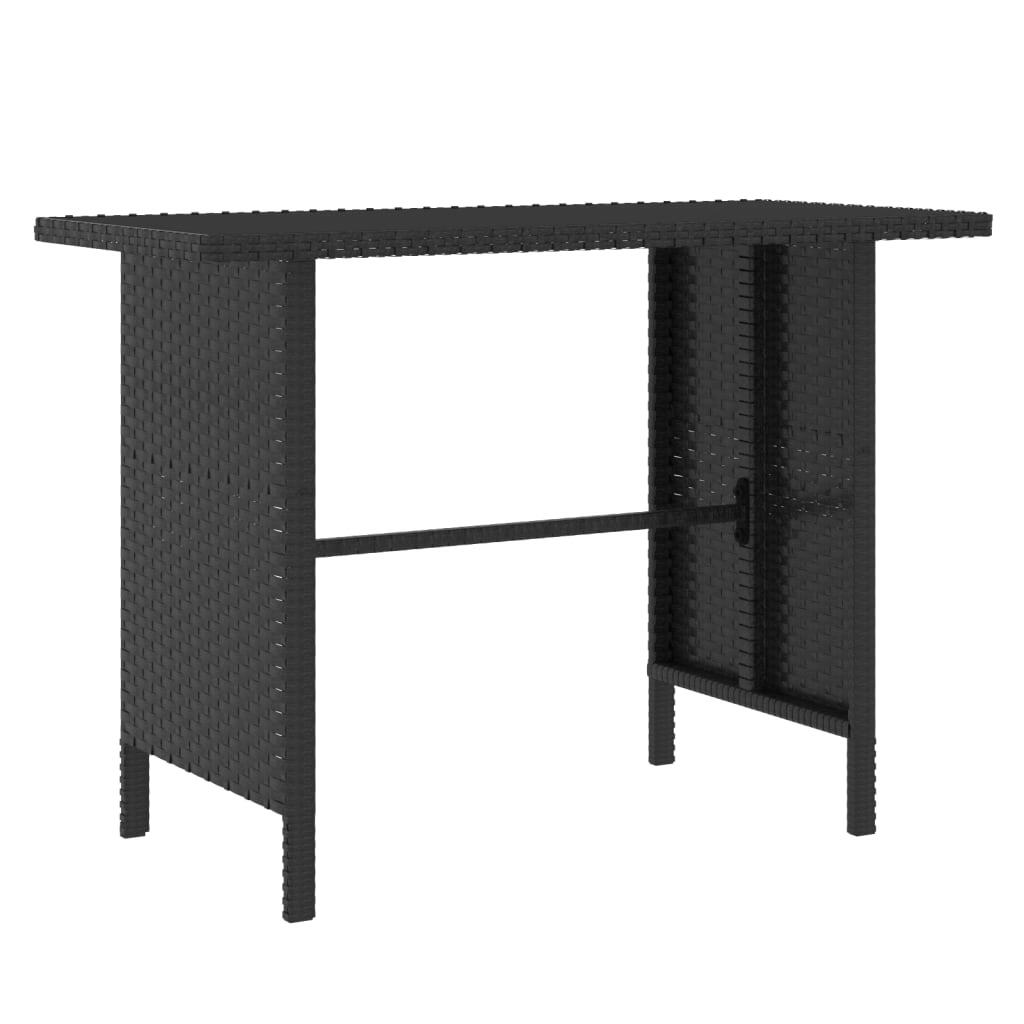 4 Piece Patio Lounge Set Poly Rattan Black