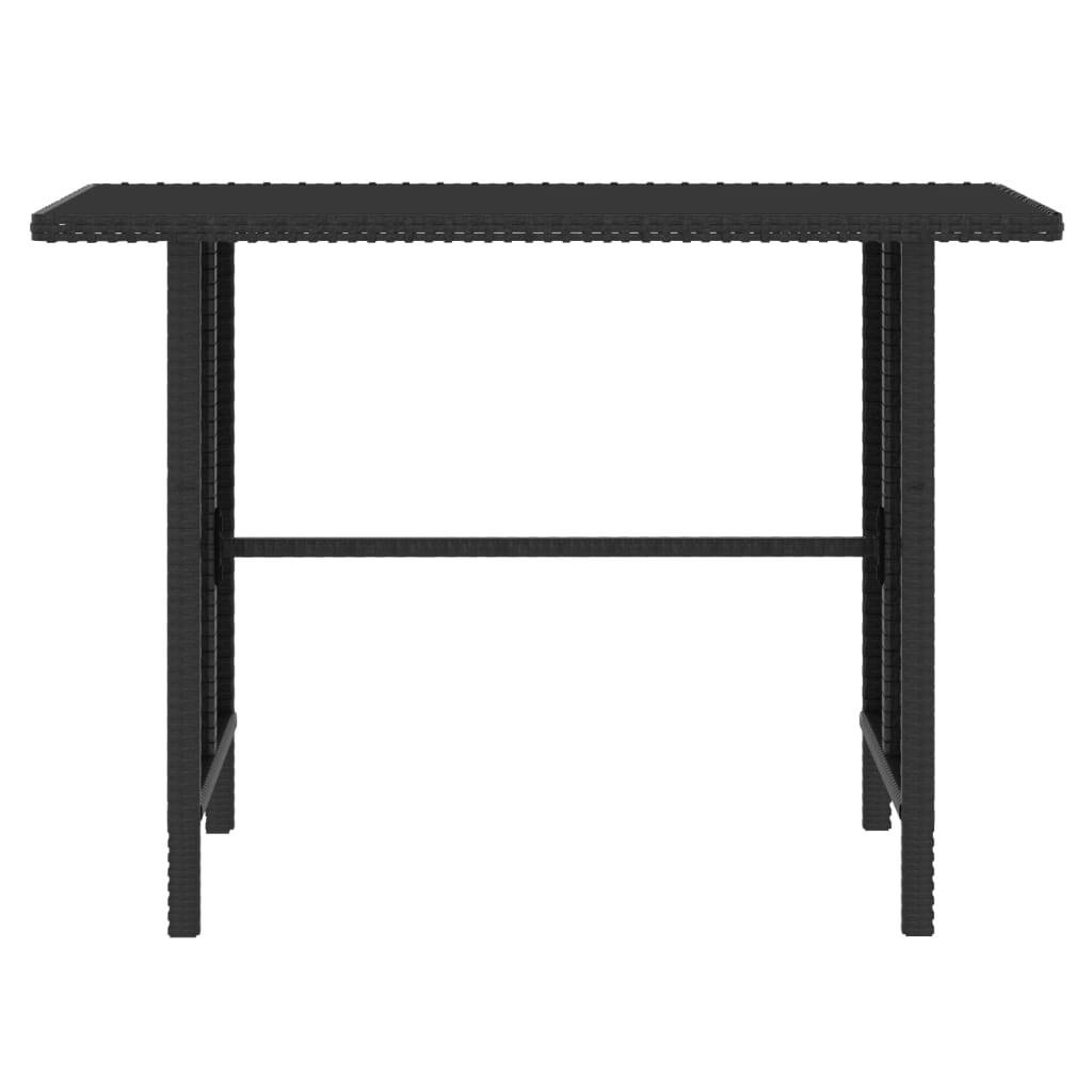 4 Piece Patio Lounge Set Poly Rattan Black