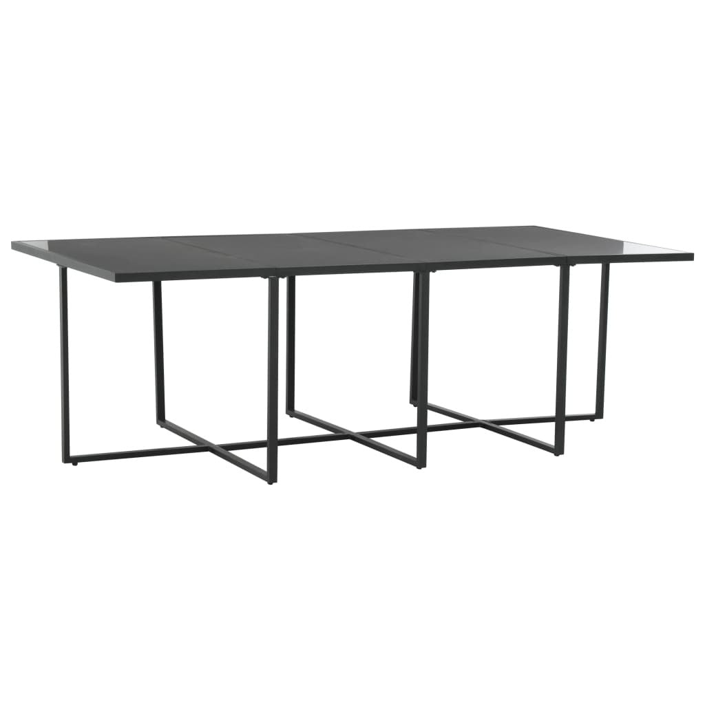 9 Piece Patio Dining Set with Cushions Poly Rattan Black