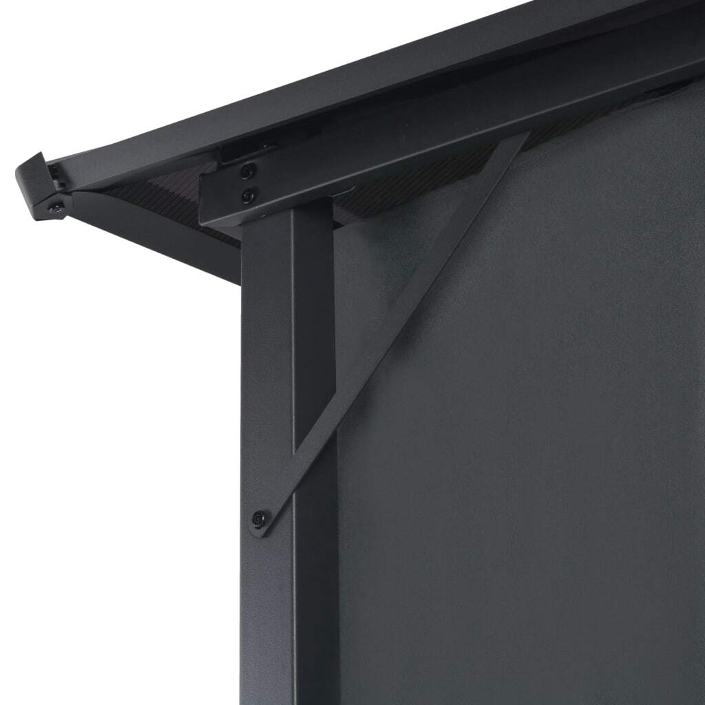 Gazebo with Curtain Aluminum 9.8'x9.8'Black