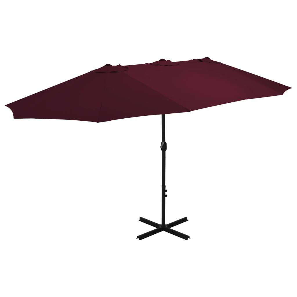 Garden Parasol with Aluminum Pole 181.1"x106.3" Bordeaux Red