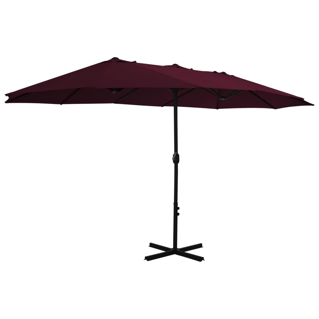 Garden Parasol with Aluminum Pole 181.1"x106.3" Bordeaux Red