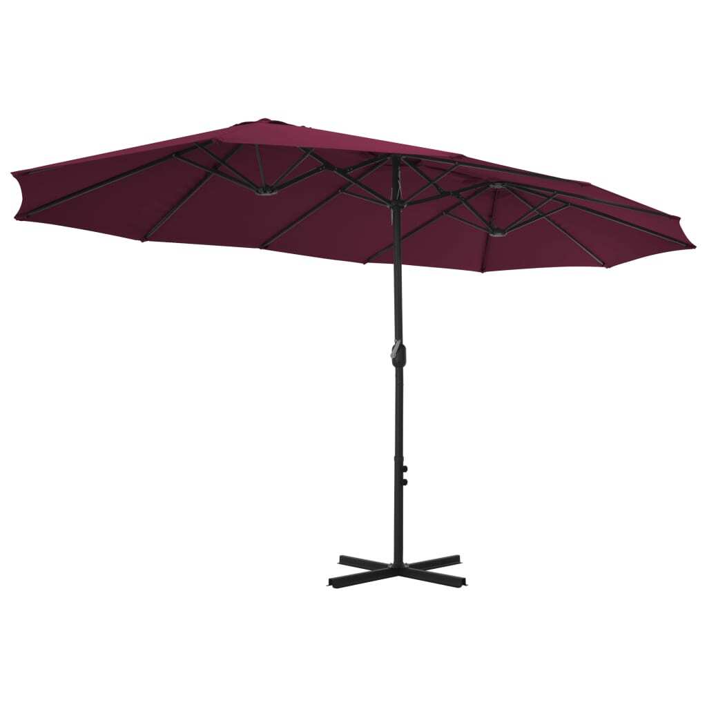 Garden Parasol with Aluminum Pole 181.1"x106.3" Bordeaux Red