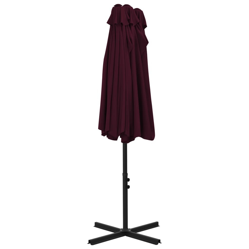 Garden Parasol with Aluminum Pole 181.1"x106.3" Bordeaux Red