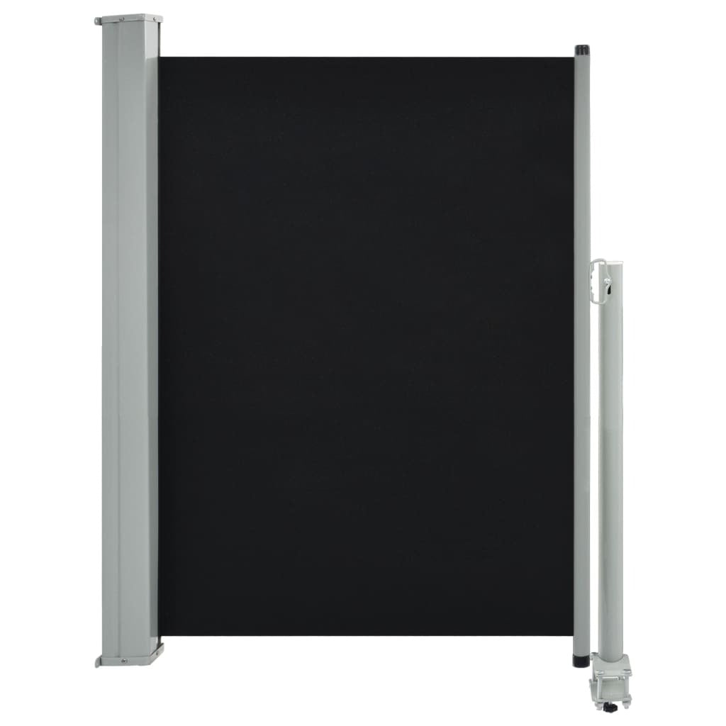 Patio Retractable Side Awning 39.4"x118.1" Black
