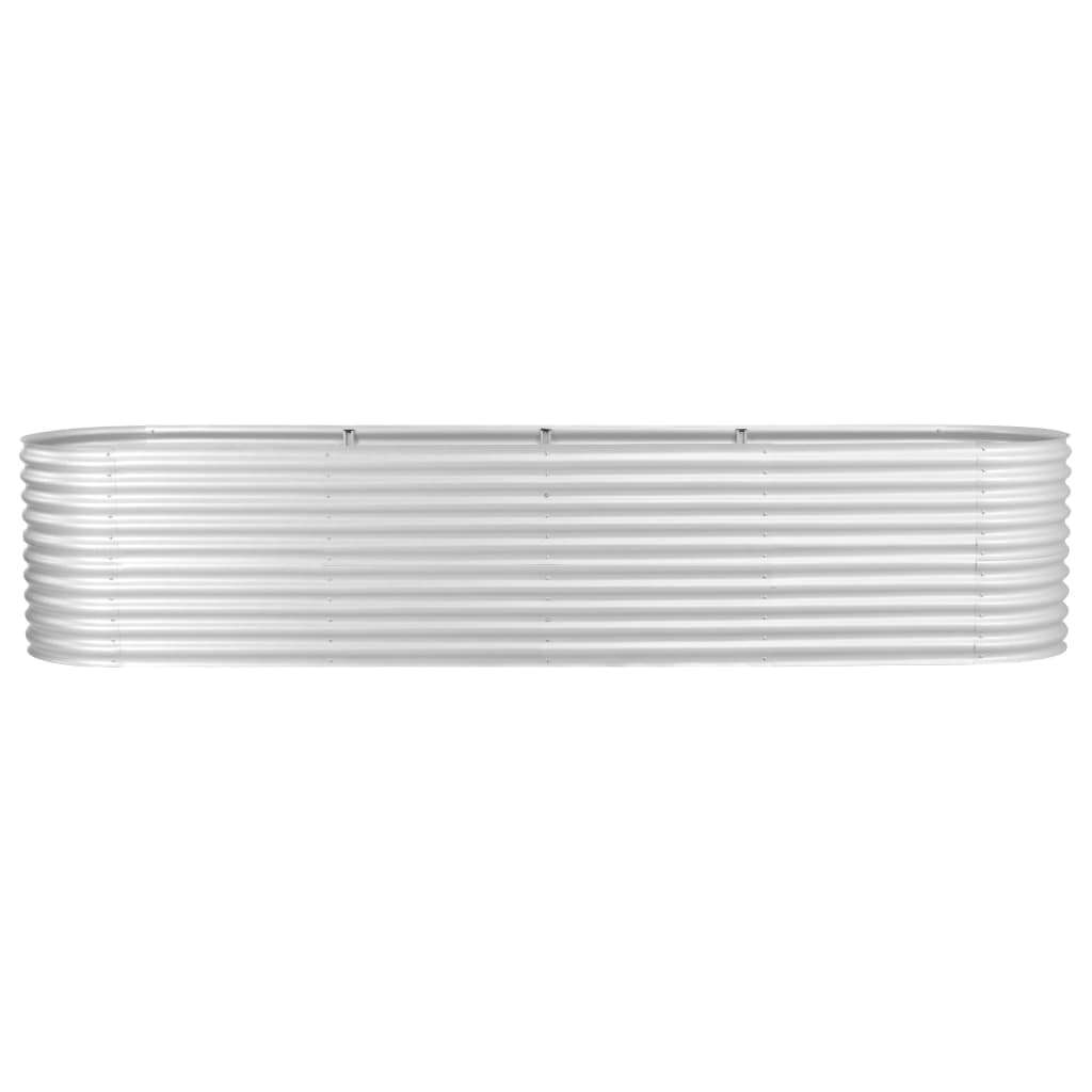 Garden Raised Bed 157.5"x31.5"x31.9" Galvanized Steel Silver