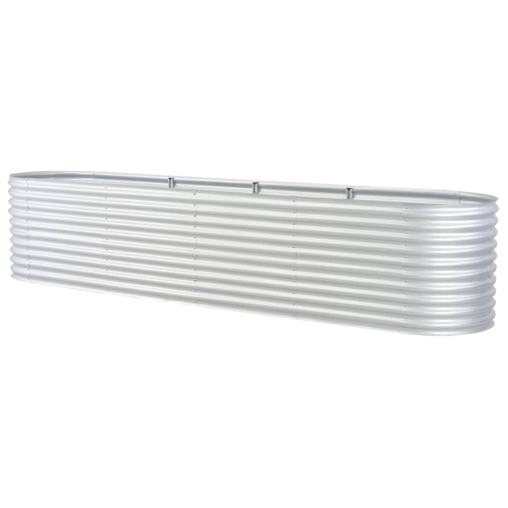 Garden Raised Bed 157.5"x31.5"x31.9" Galvanized Steel Silver