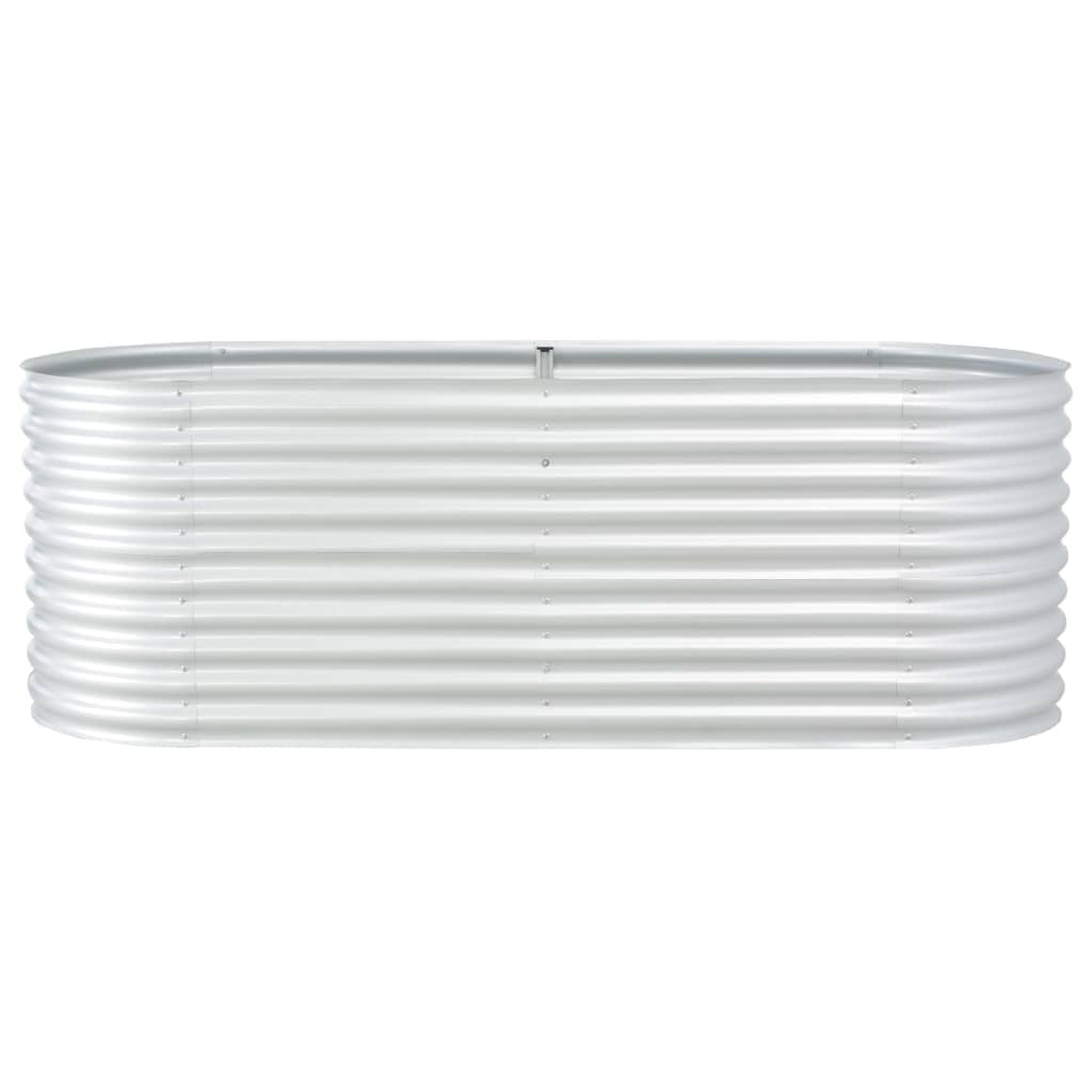 Garden Raised Bed 94.5"x31.5"x31.9" Galvanized Steel Silver