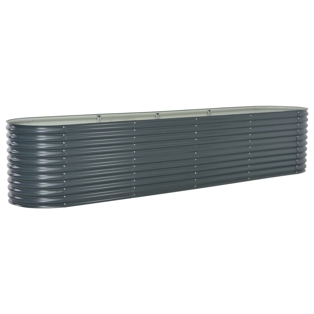 Garden Raised Bed 157.5"x31.5"x31.9" Galvanized Steel Gray