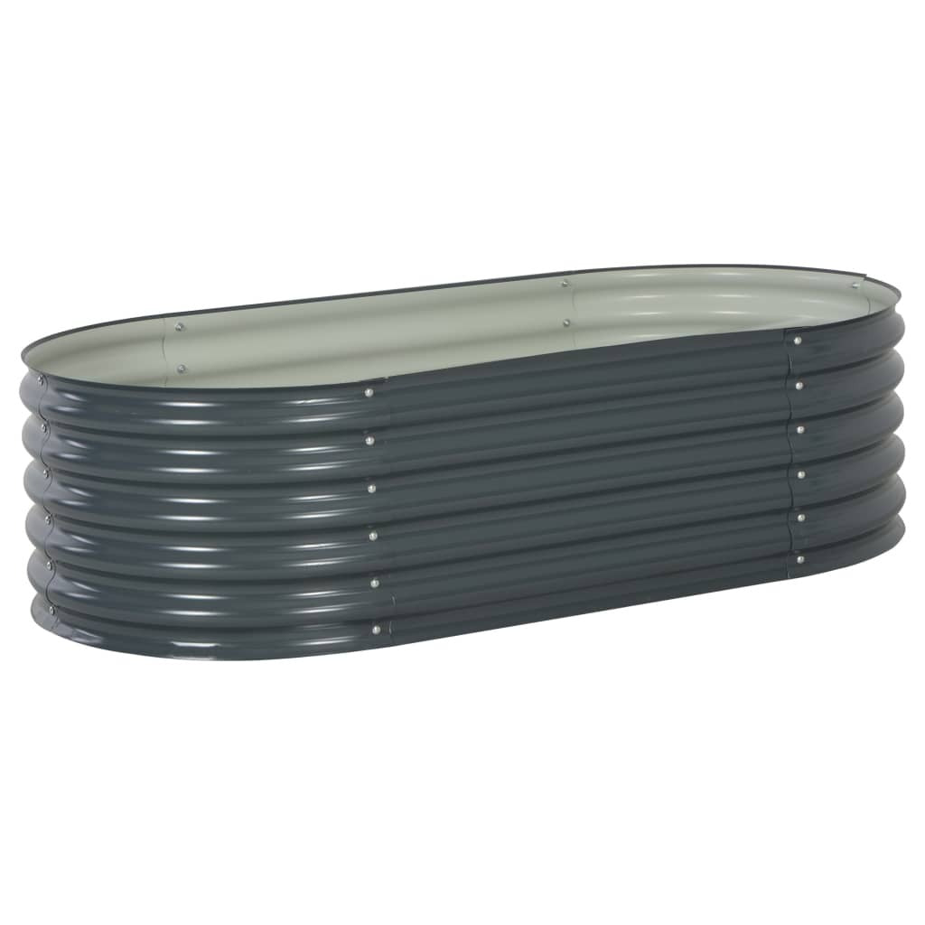 Garden Raised Bed 63"x31.5"x17.3" Galvanized Steel Gray