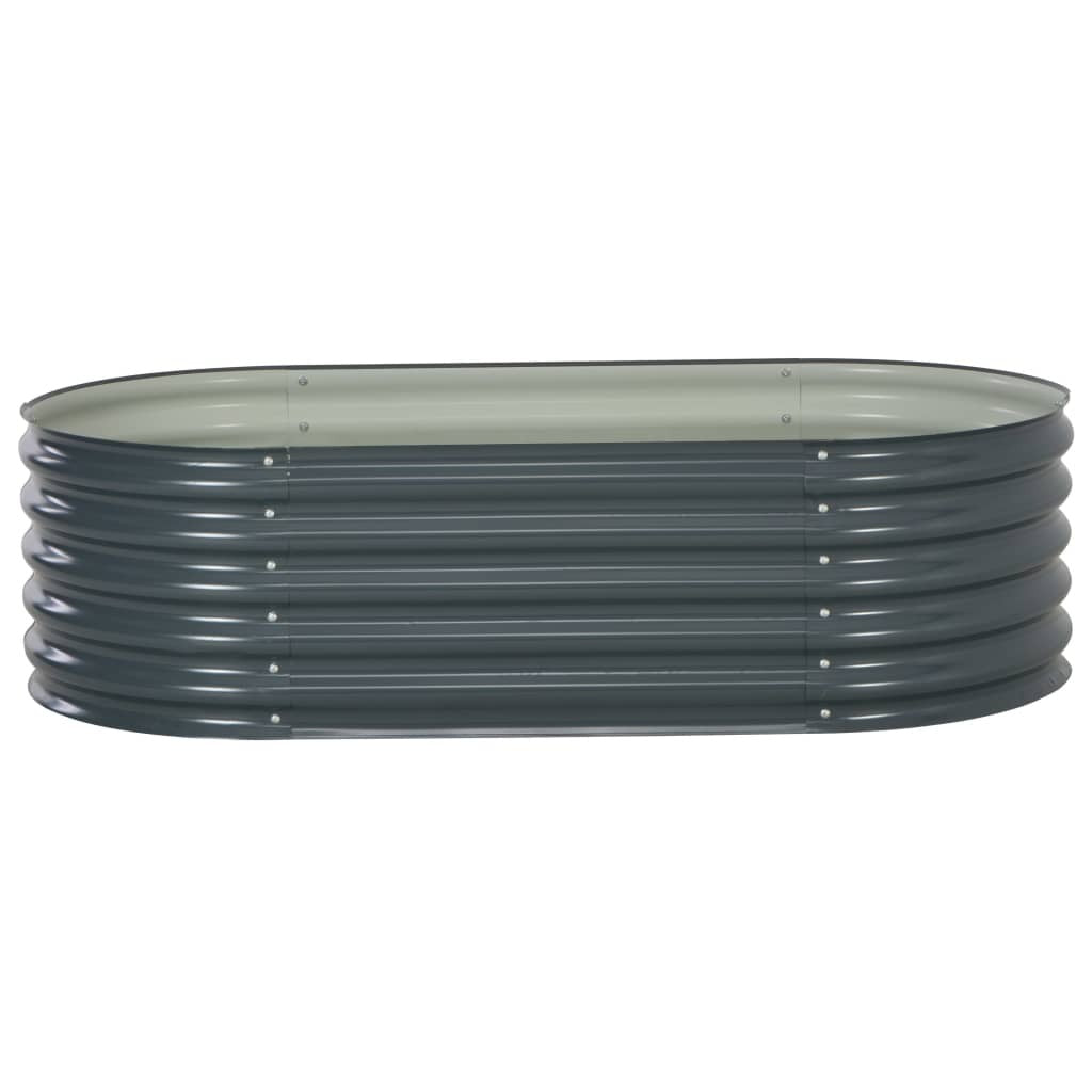 Garden Raised Bed 63"x31.5"x17.3" Galvanized Steel Gray