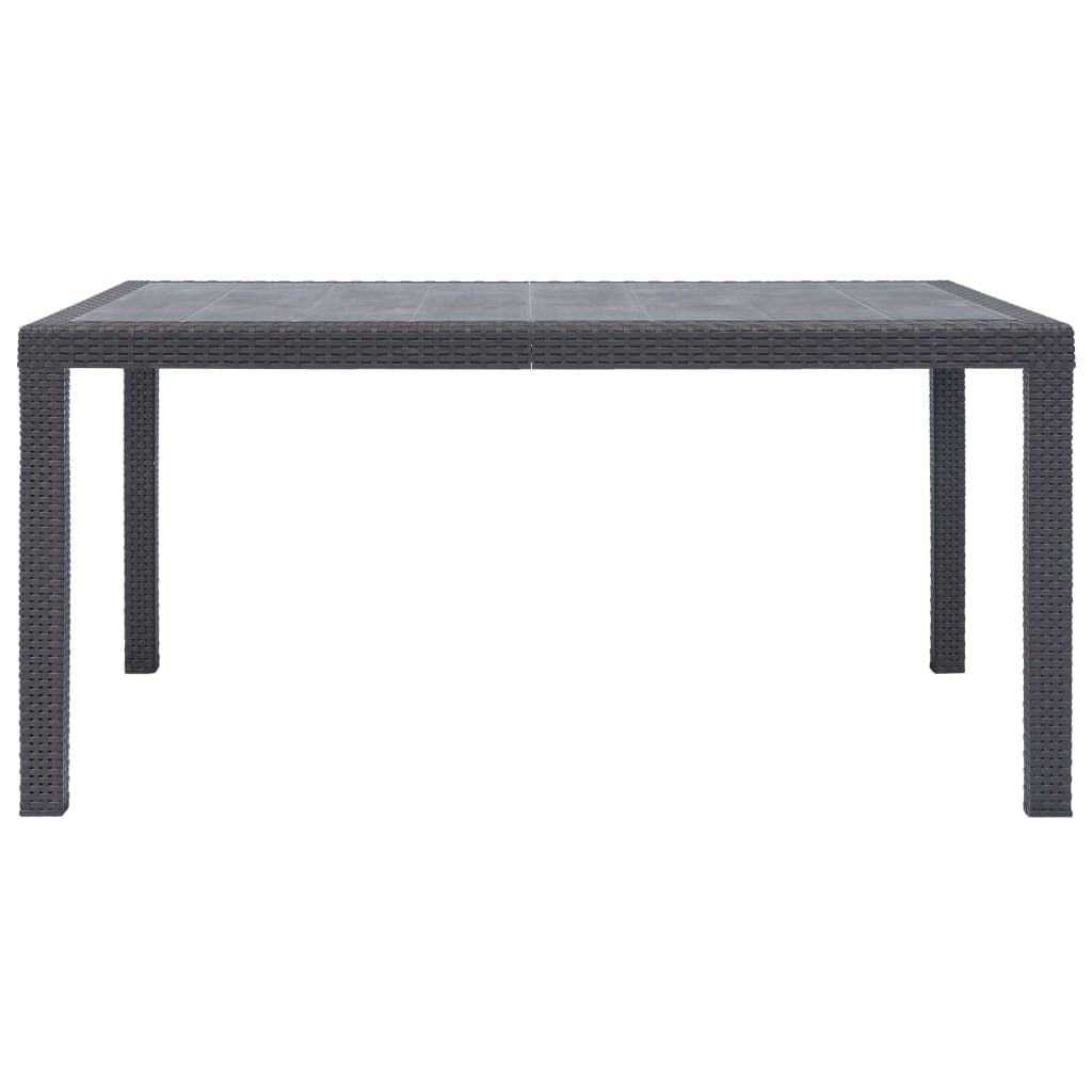 Patio Table Brown 59"x35.4"x28.3" Plastic Rattan Look