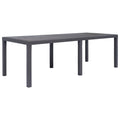 Patio Table Brown 86.6"x35.4"x28.3" Plastic Rattan Look