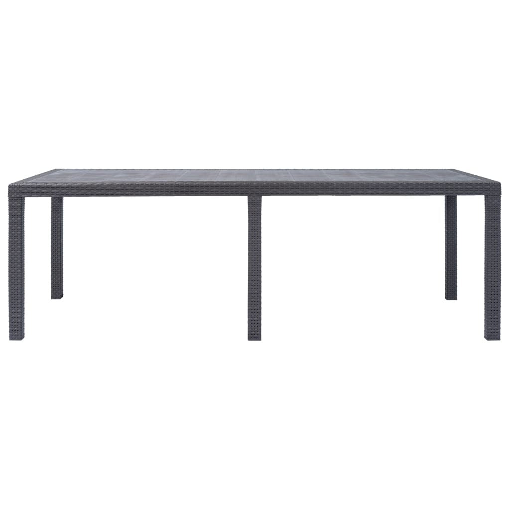 Patio Table Brown 86.6"x35.4"x28.3" Plastic Rattan Look