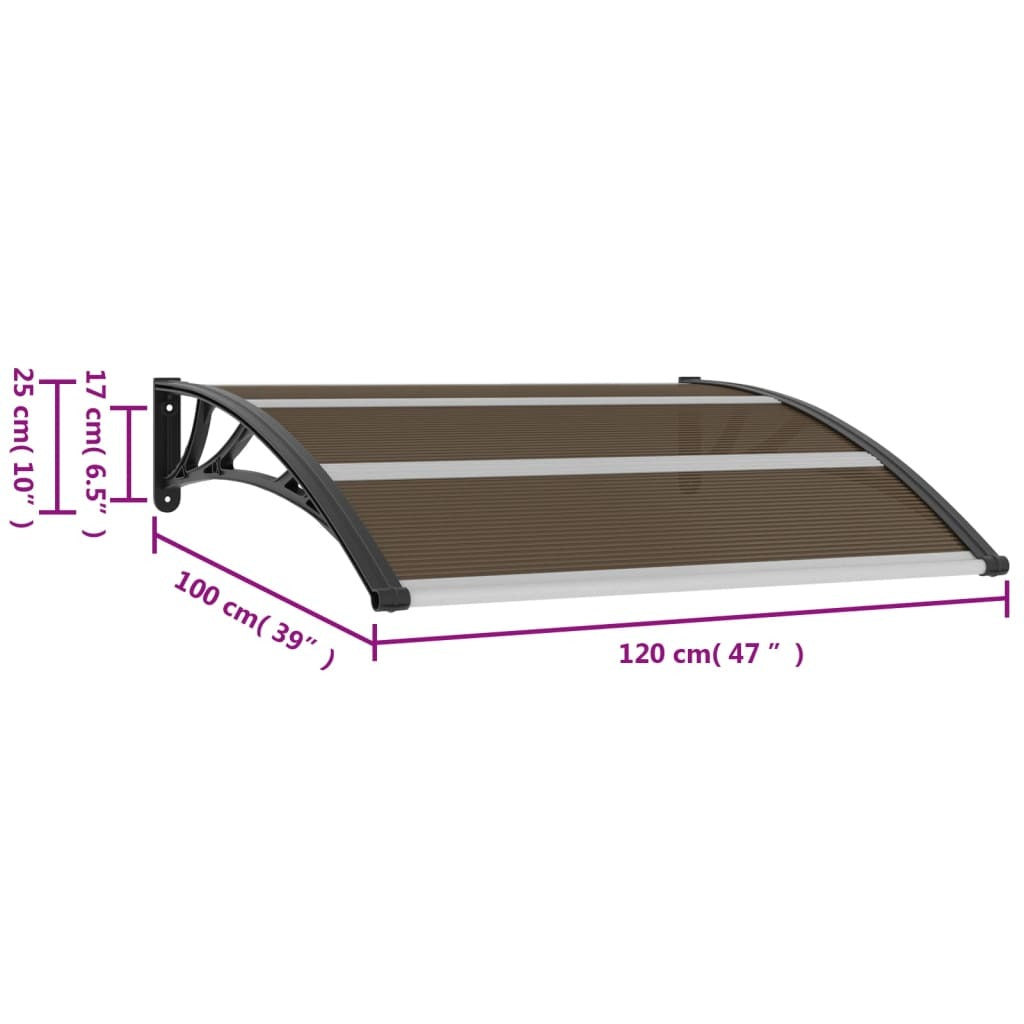 Door Canopy Black 47.2"x39.4" PC