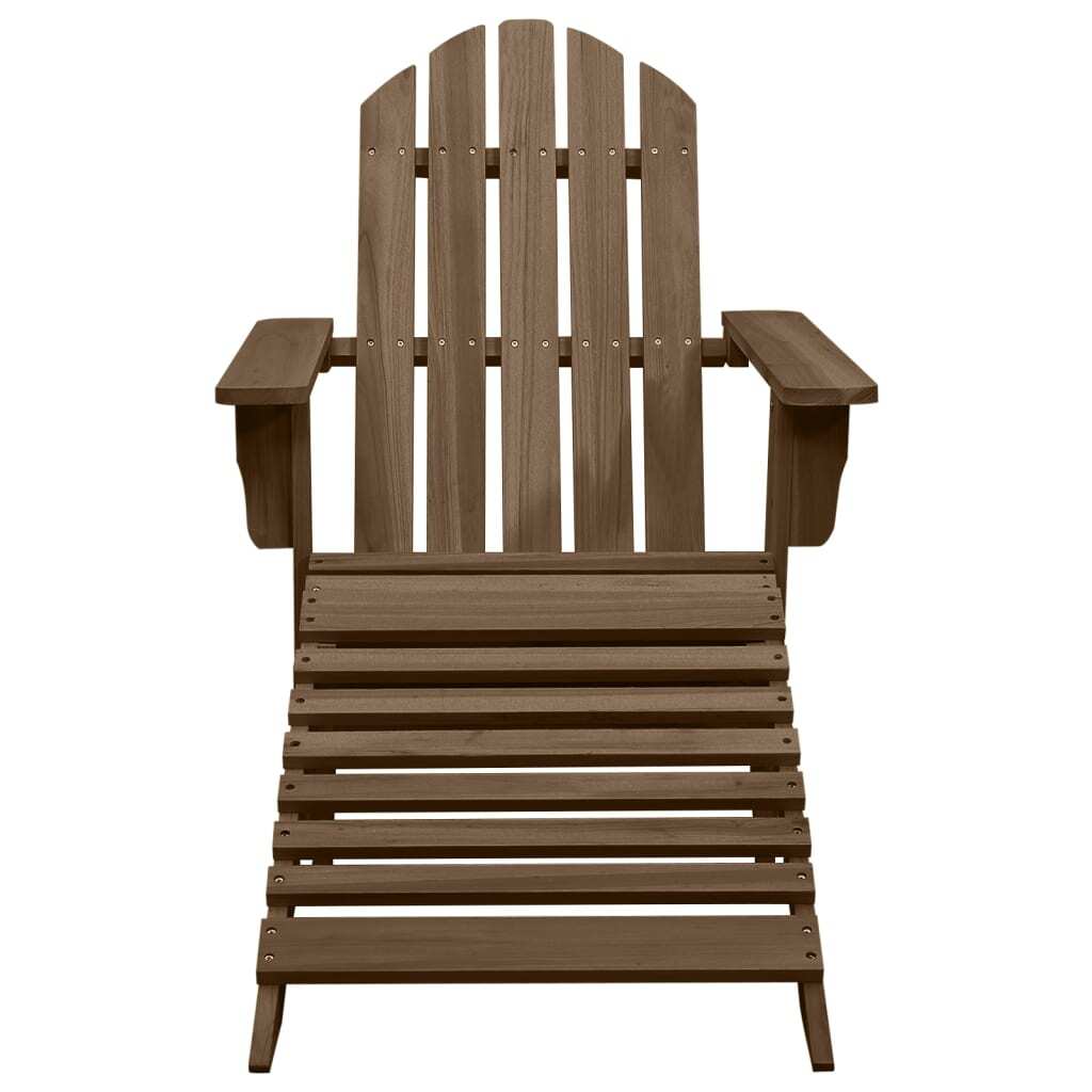 Patio Chair with Ottoman Wood Brown
