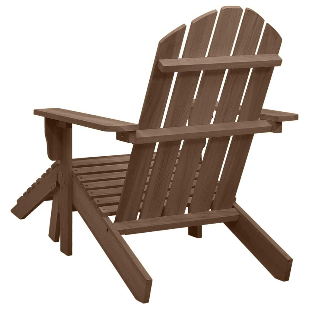 Patio Chair with Ottoman Wood Brown