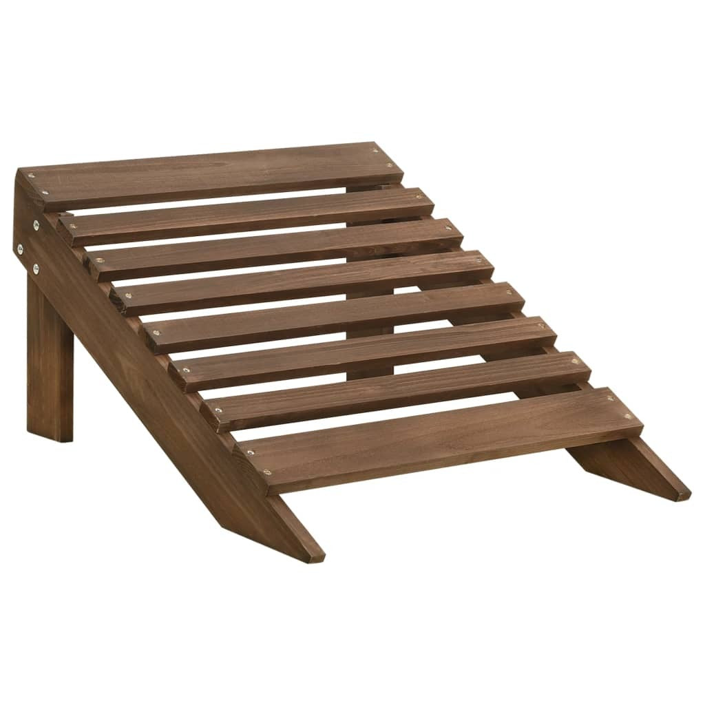 Patio Chair with Ottoman Wood Brown