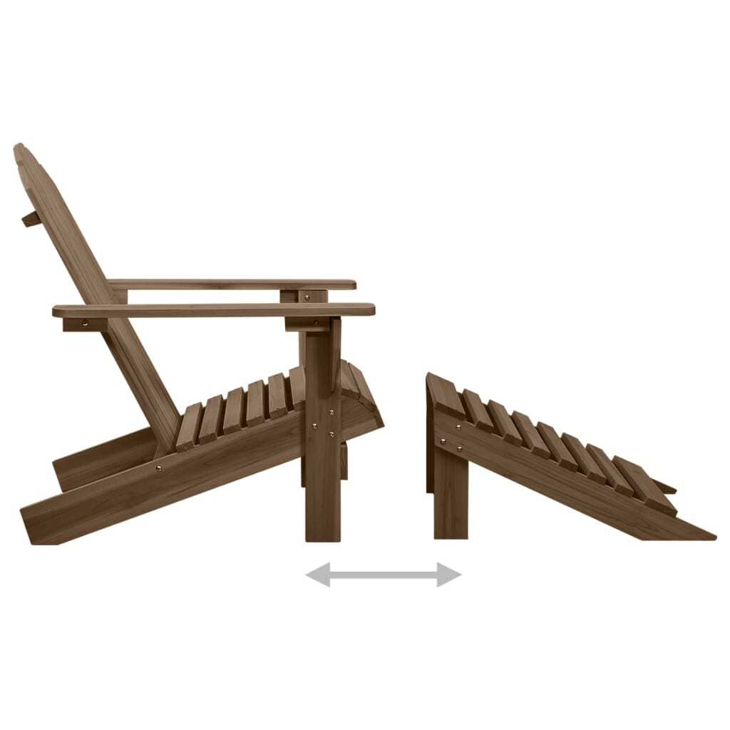 Patio Chair with Ottoman Wood Brown