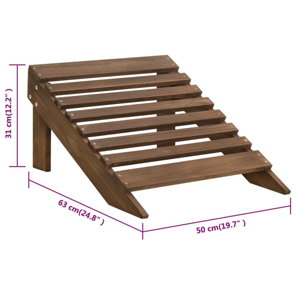 Patio Chair with Ottoman Wood Brown